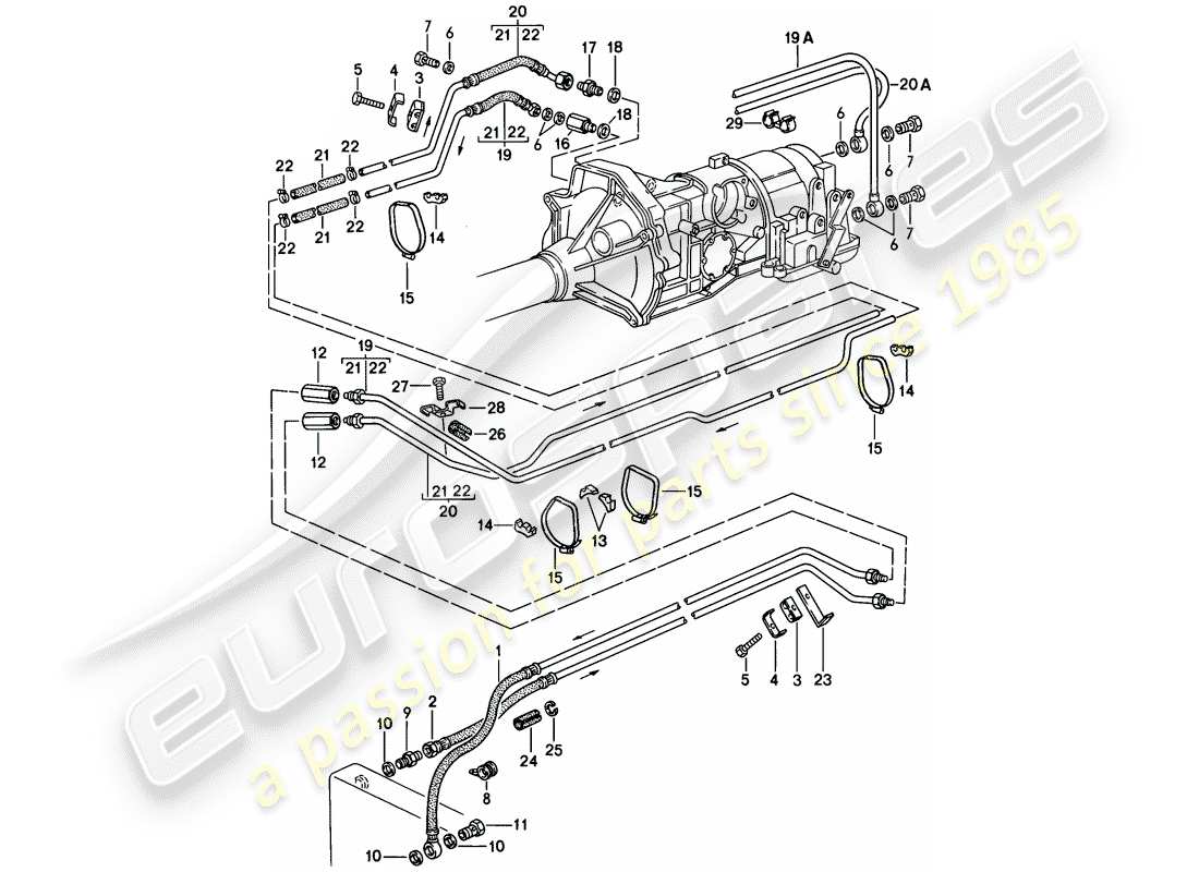 a part diagram from the porsche 944 (1982) parts catalogue