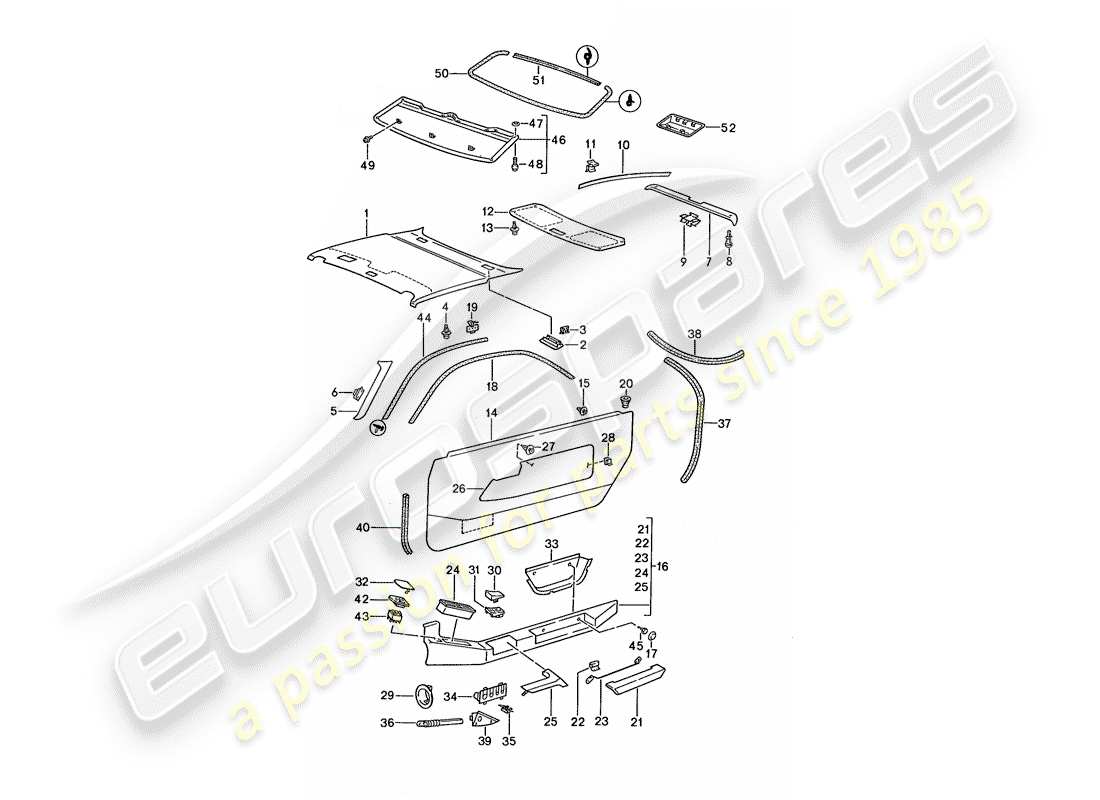 a part diagram from the porsche 928 parts catalogue