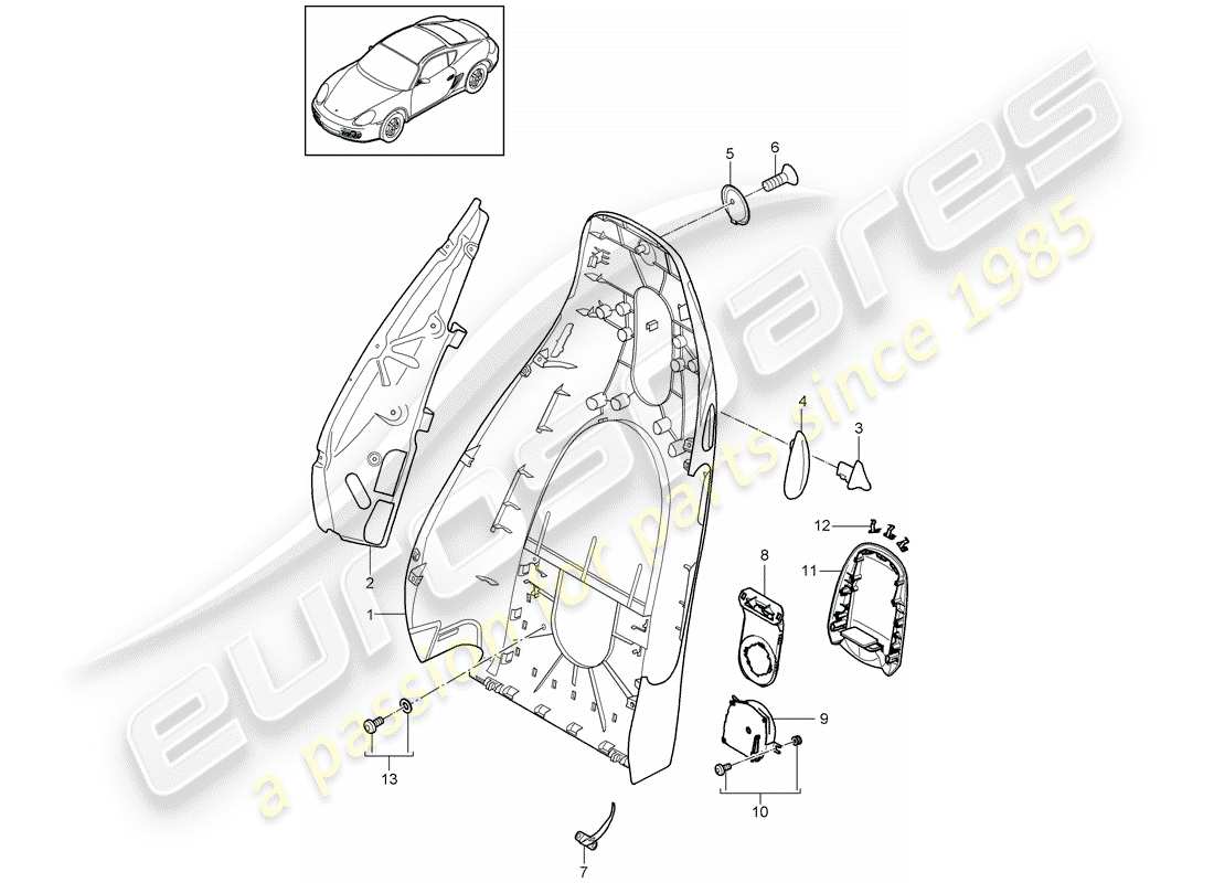 a part diagram from the porsche cayman parts catalogue