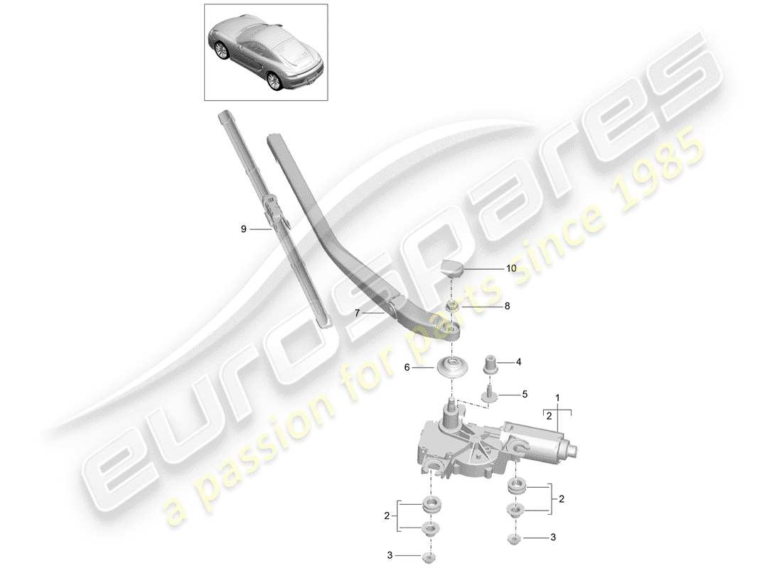 a part diagram from the porsche cayman 981 parts catalogue