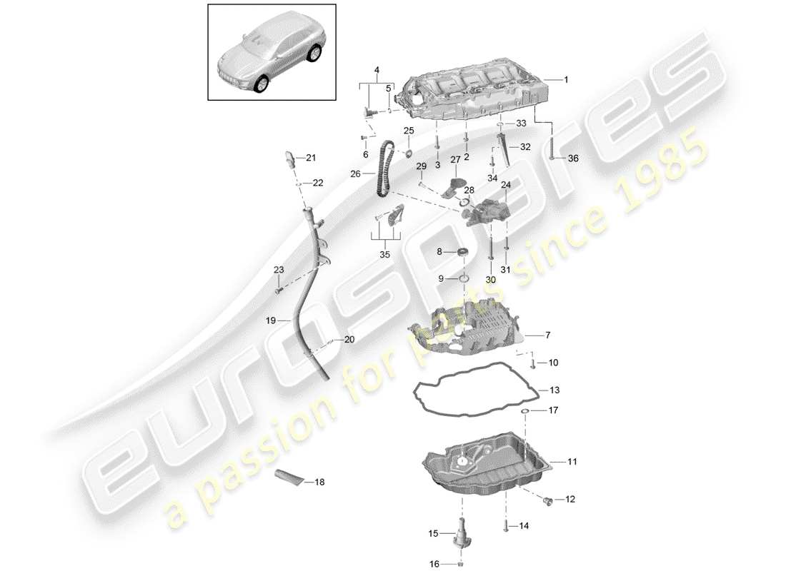 a part diagram from the porsche macan parts catalogue