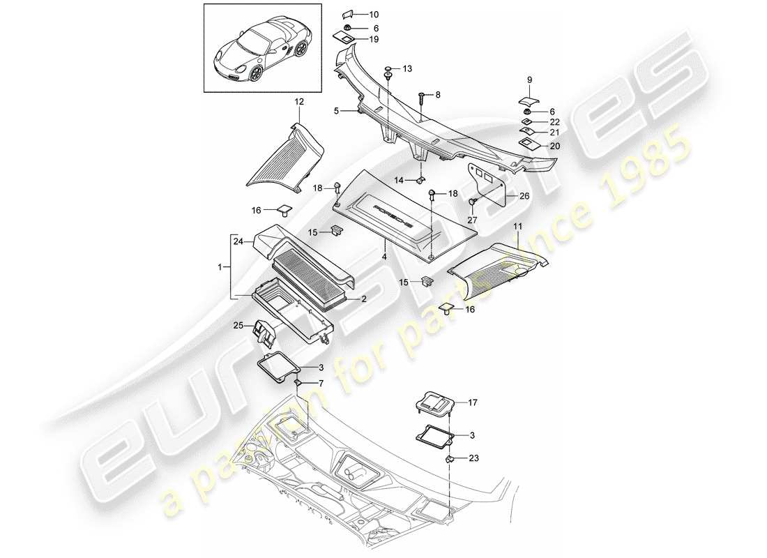 a part diagram from the porsche boxster 987 (2008) parts catalogue