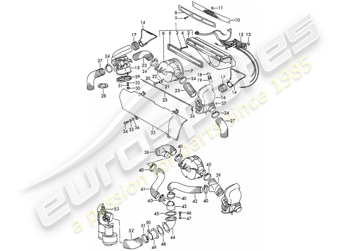 a part diagram from the porsche 911 parts catalogue