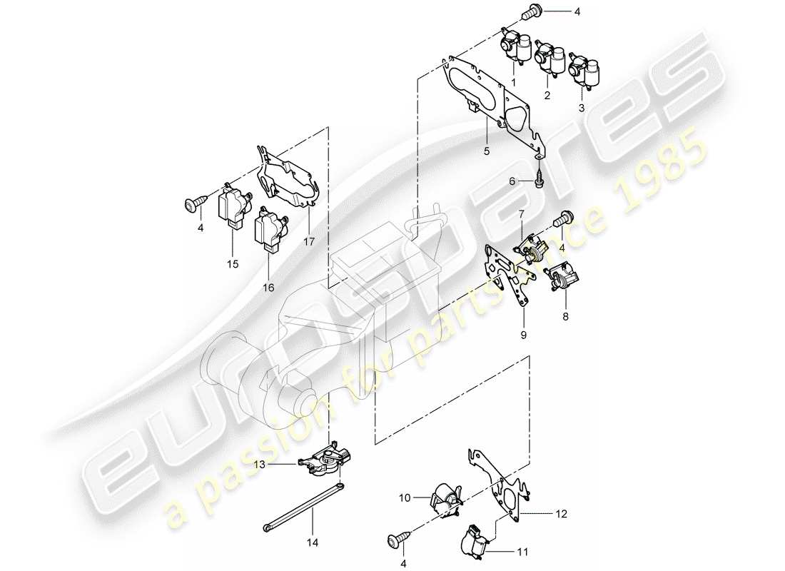 porsche cayenne (2004) motor for adjustment part diagram