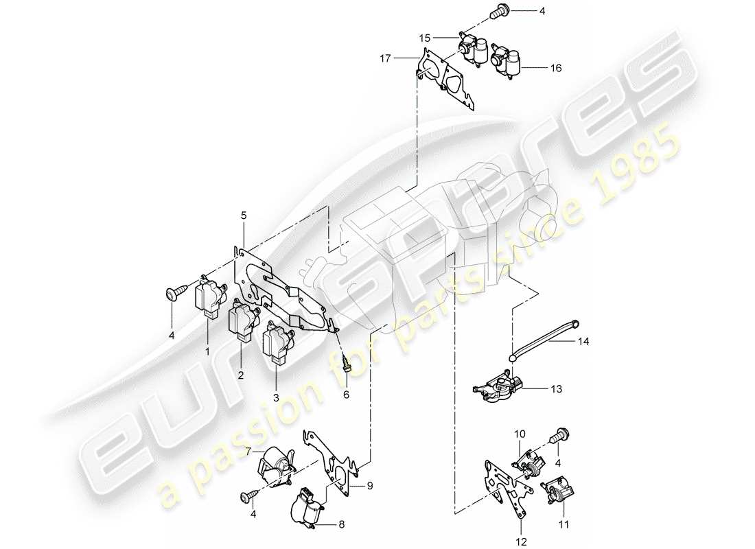 porsche cayenne (2004) motor for adjustment part diagram