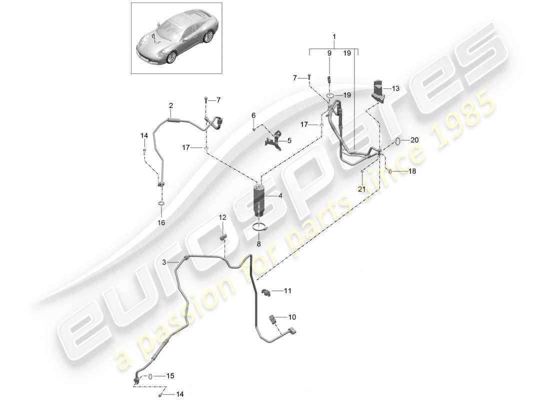 porsche 991 gen. 2 (2019) air conditioner part diagram