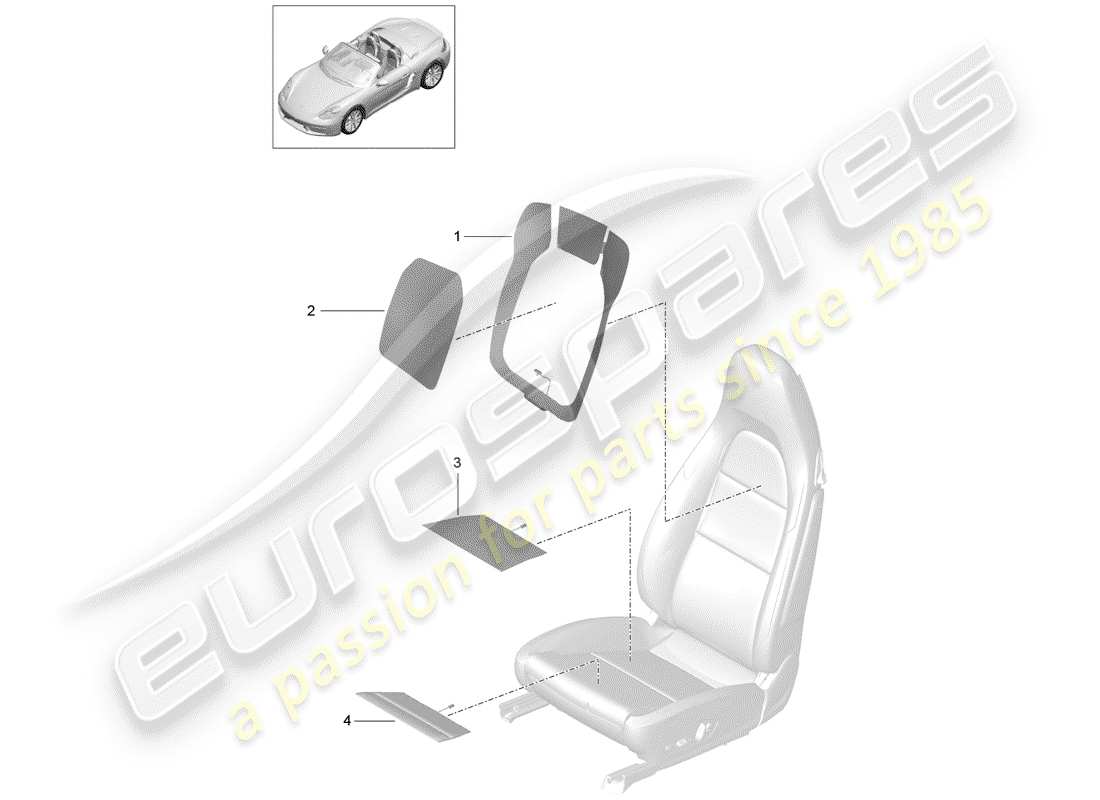 porsche 718 boxster (2017) heater element part diagram