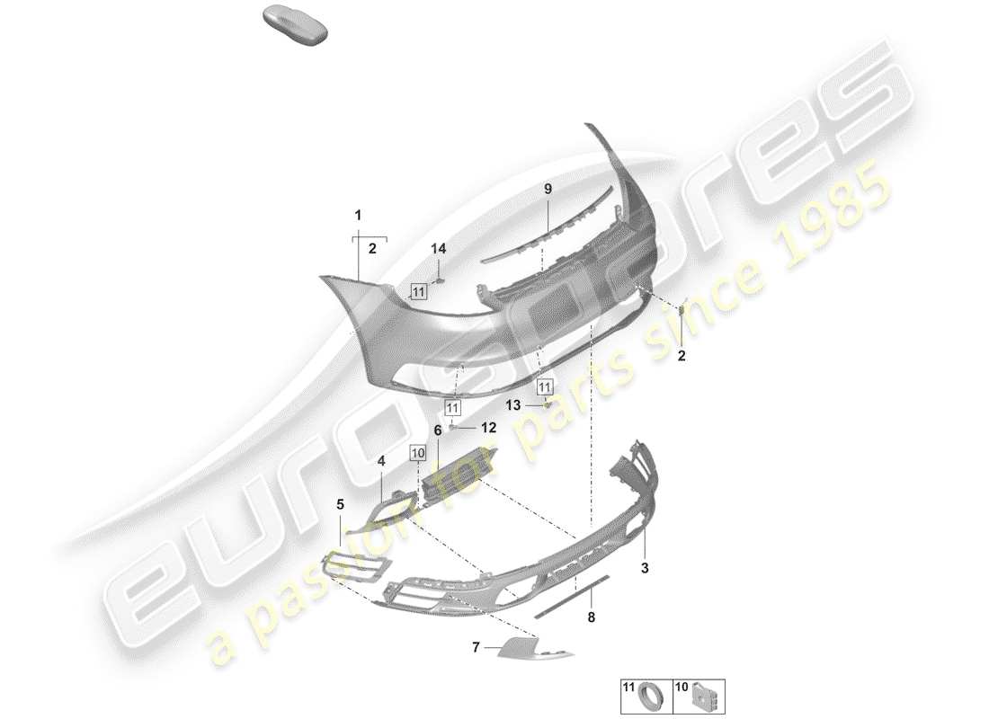 porsche 992 (2020) bumper part diagram