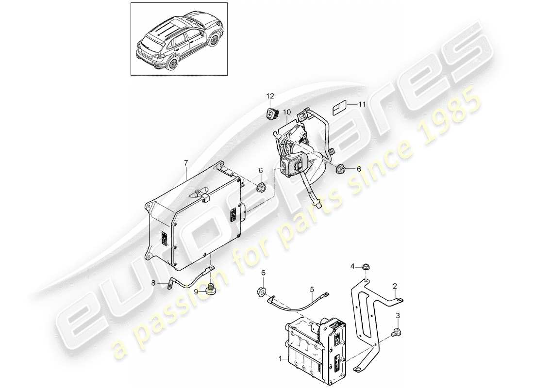 porsche cayenne e2 (2013) heater core part diagram