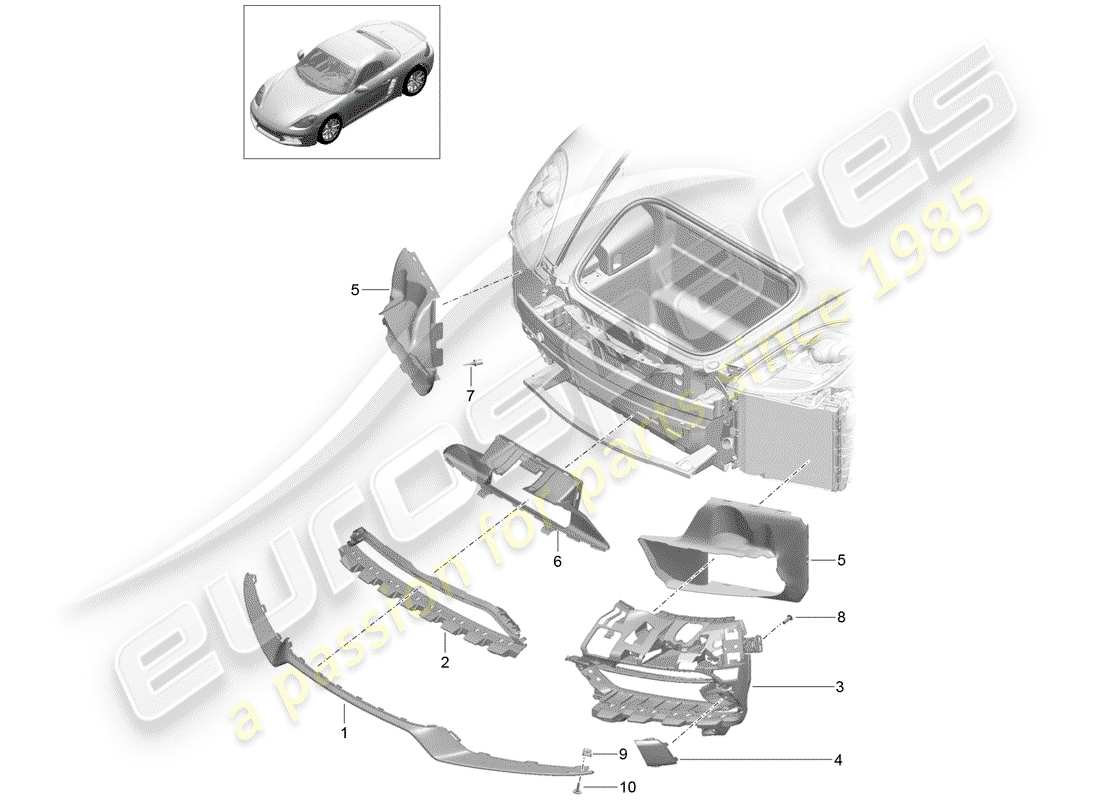 porsche 718 boxster (2020) air duct part diagram