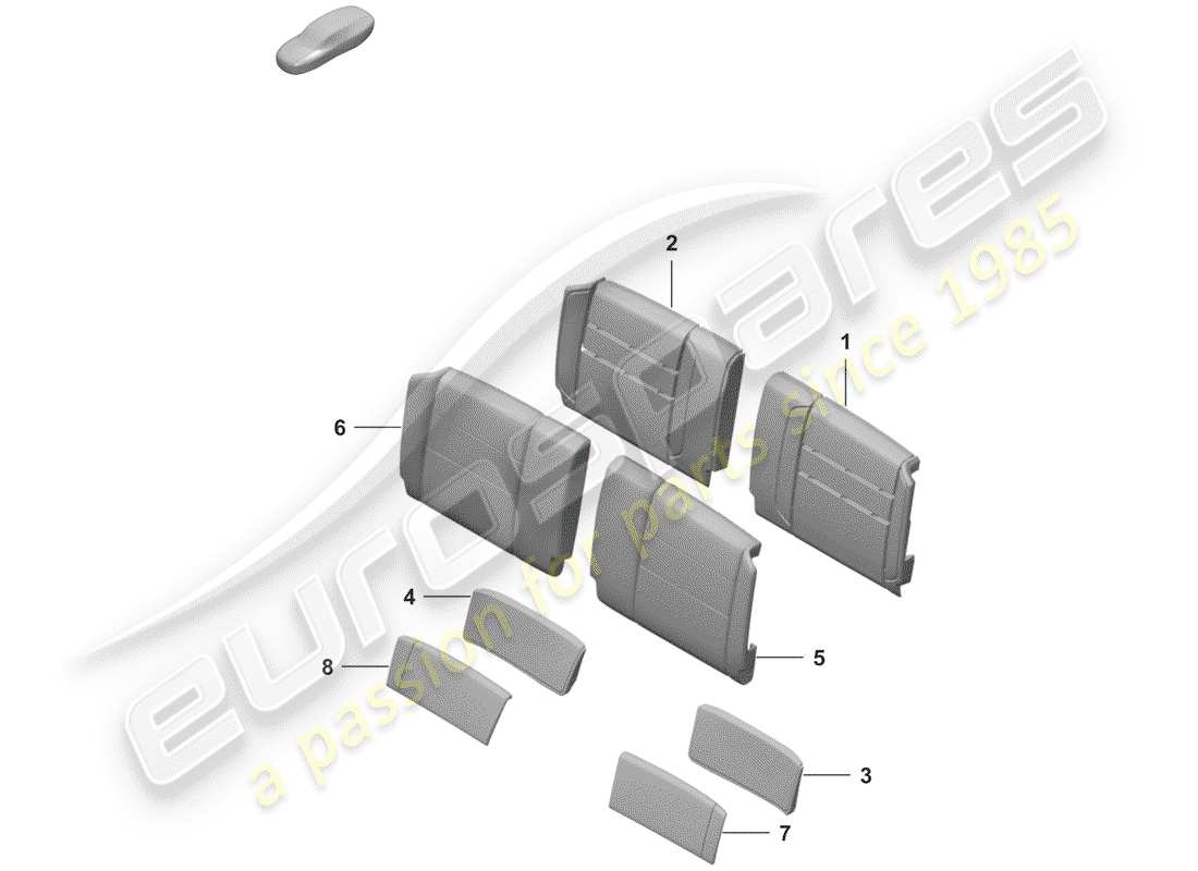 porsche 992 (2020) foam part parts diagram