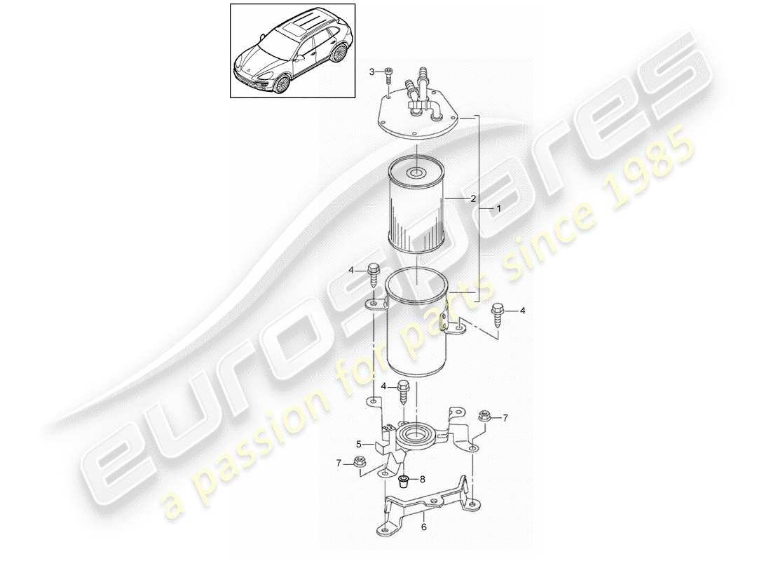 porsche cayenne e2 (2018) fuel system part diagram