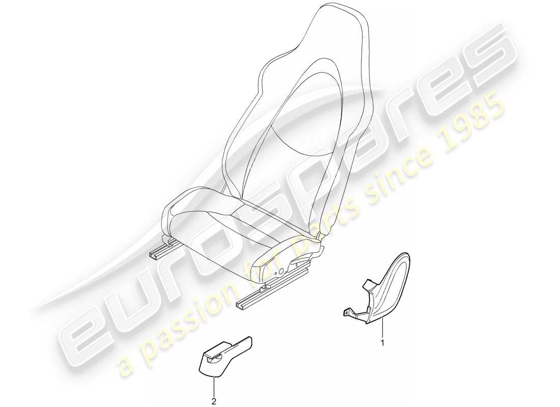 porsche 997 gt3 (2007) front seat parts diagram