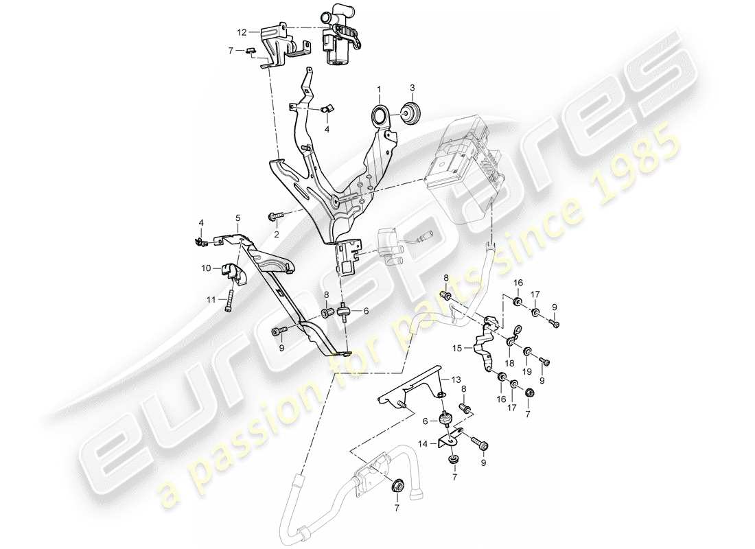 porsche cayenne (2005) bracket part diagram