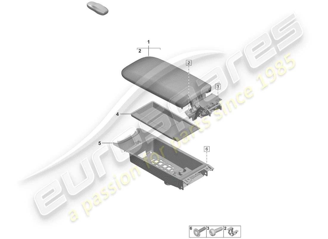 porsche 2020 center console parts diagram