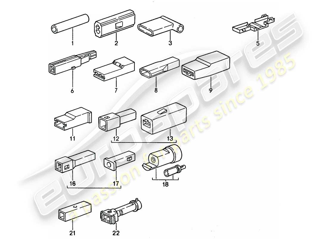 porsche 968 (1994) butt connector - connector housing - single pole part diagram