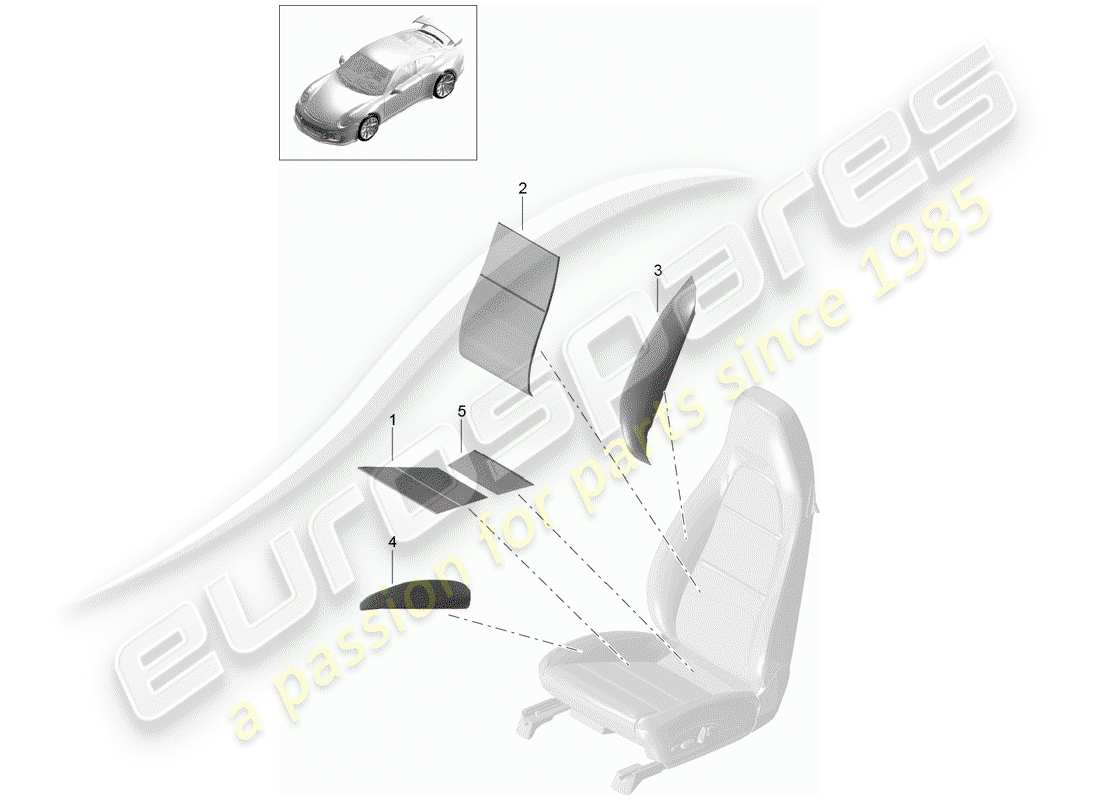 porsche 991r/gt3/rs (2019) heater element part diagram