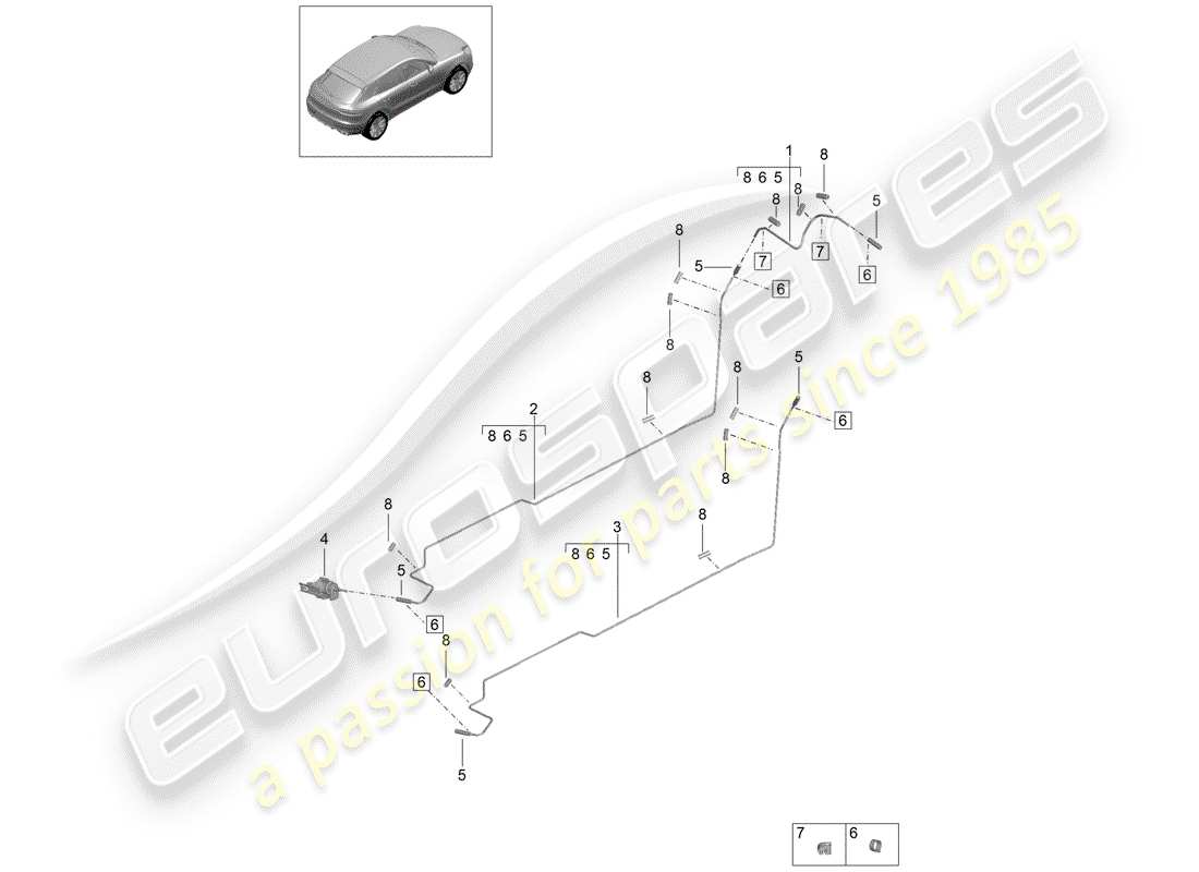 porsche macan (2019) fuel line part diagram