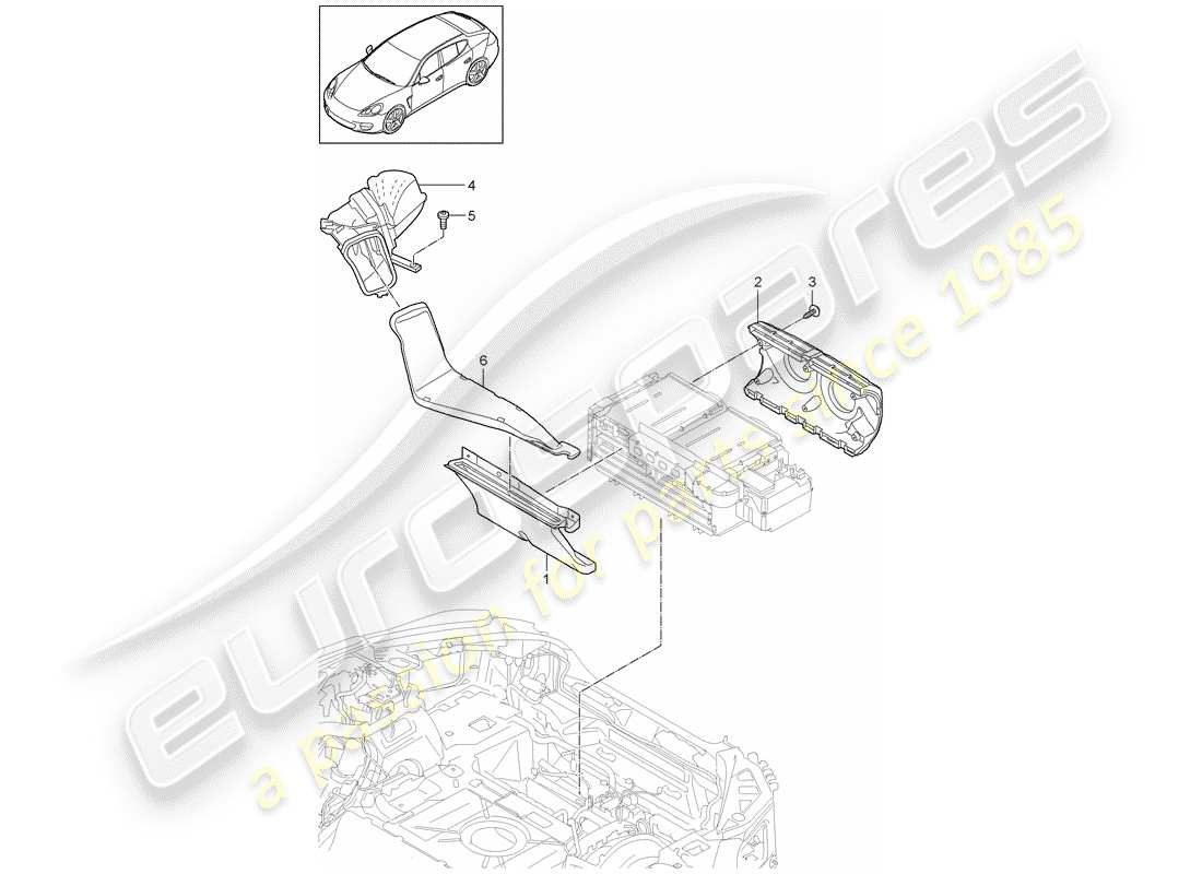 porsche panamera 970 (2016) air duct part diagram