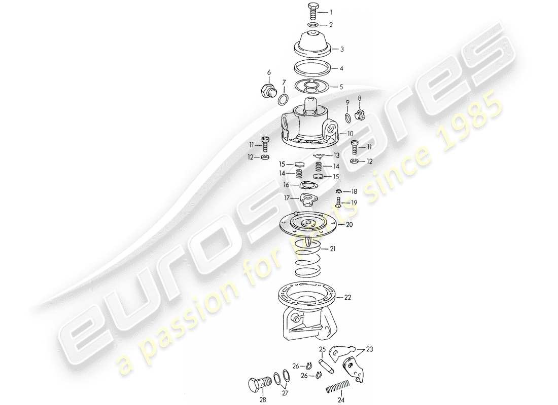 porsche 356/356a (1958) single parts - for - fuel pump - 616. 08.401 part diagram