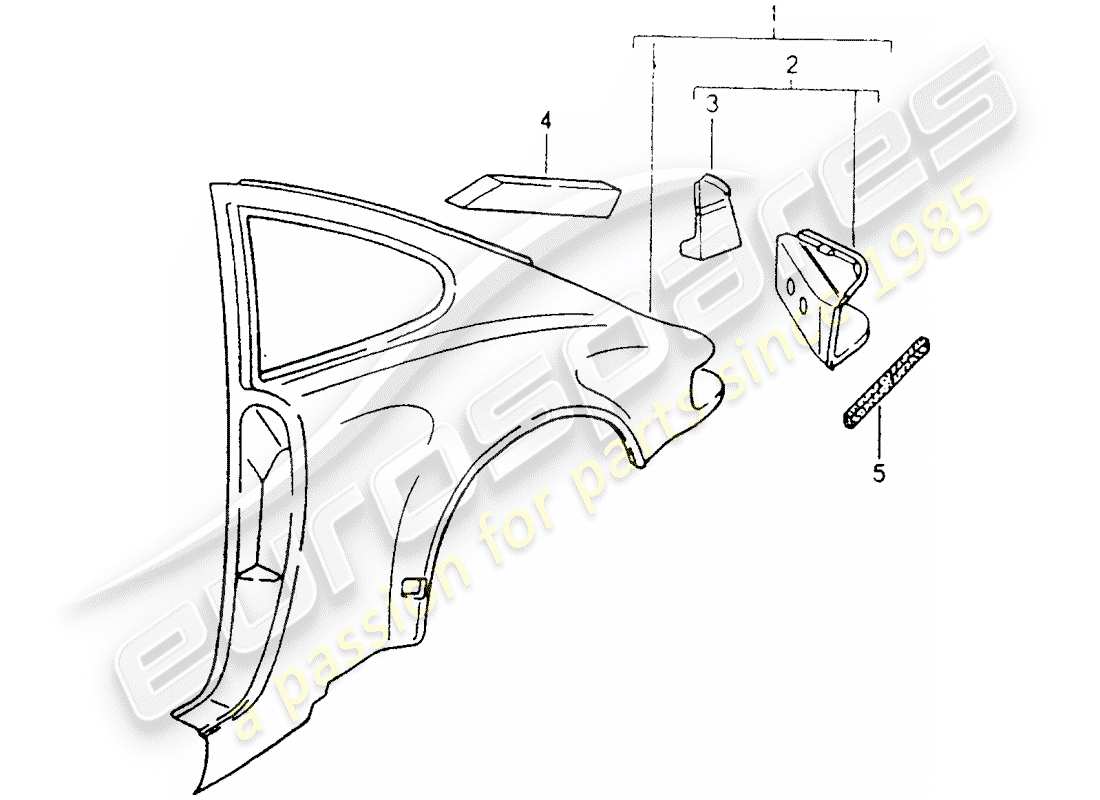 porsche 964 (1992) exterior panelling part diagram