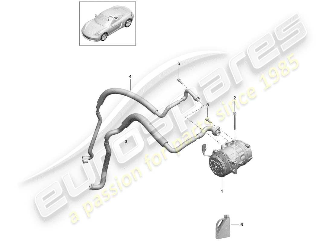 porsche 718 cayman (2020) compressor part diagram