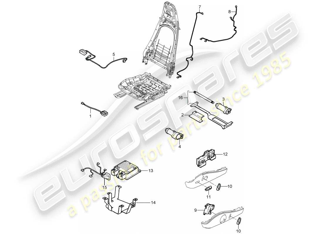 porsche 997 t/gt2 (2007) wiring harnesses part diagram