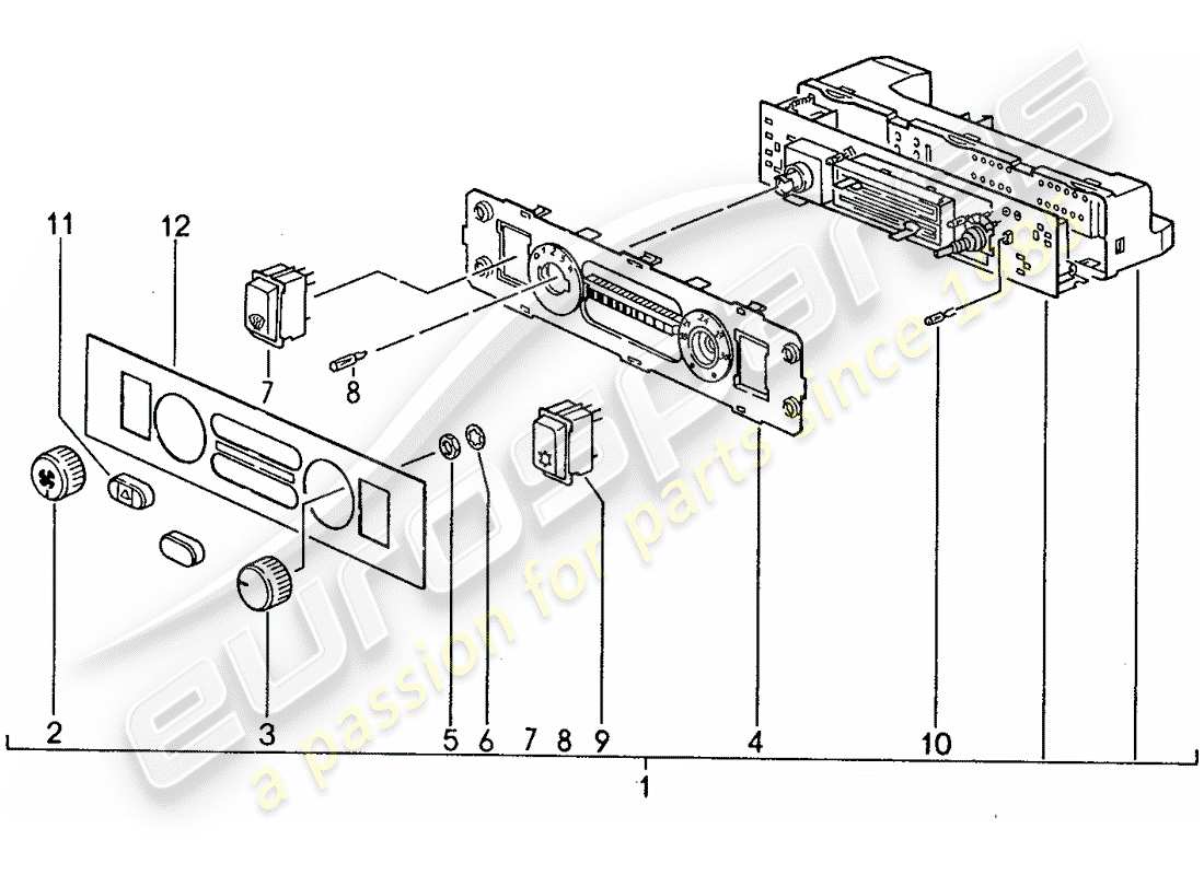 porsche 944 (1989) control switch part diagram