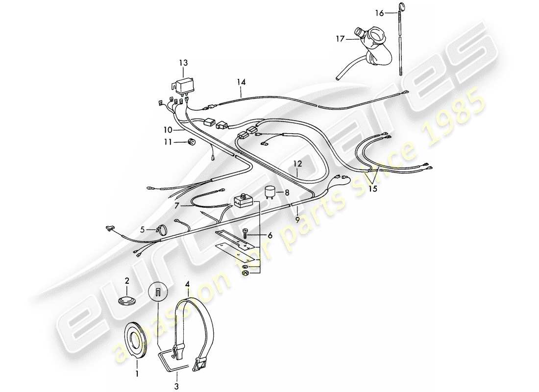 porsche 911 (1972) air conditioner - electrical components - accessories - not for: - (usa) part diagram