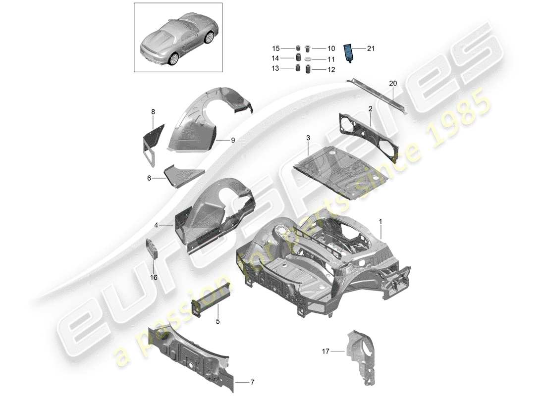 porsche 2016 rear end parts diagram