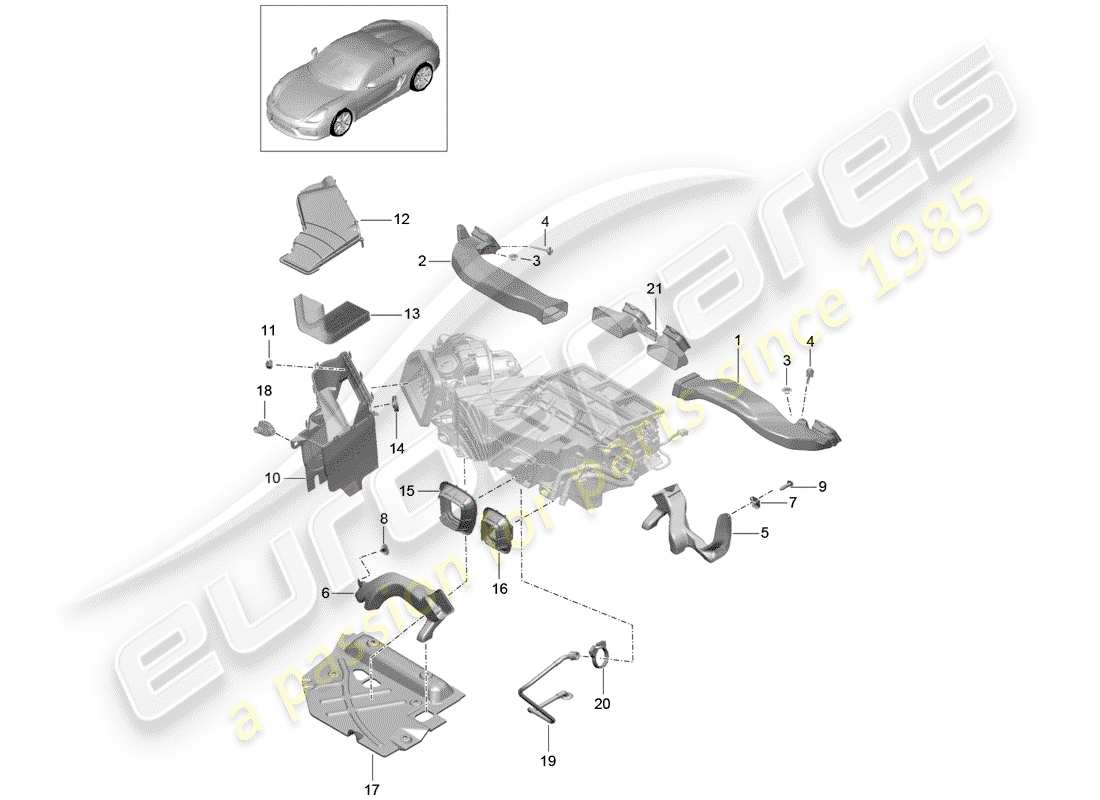 porsche 2016 air duct part diagram