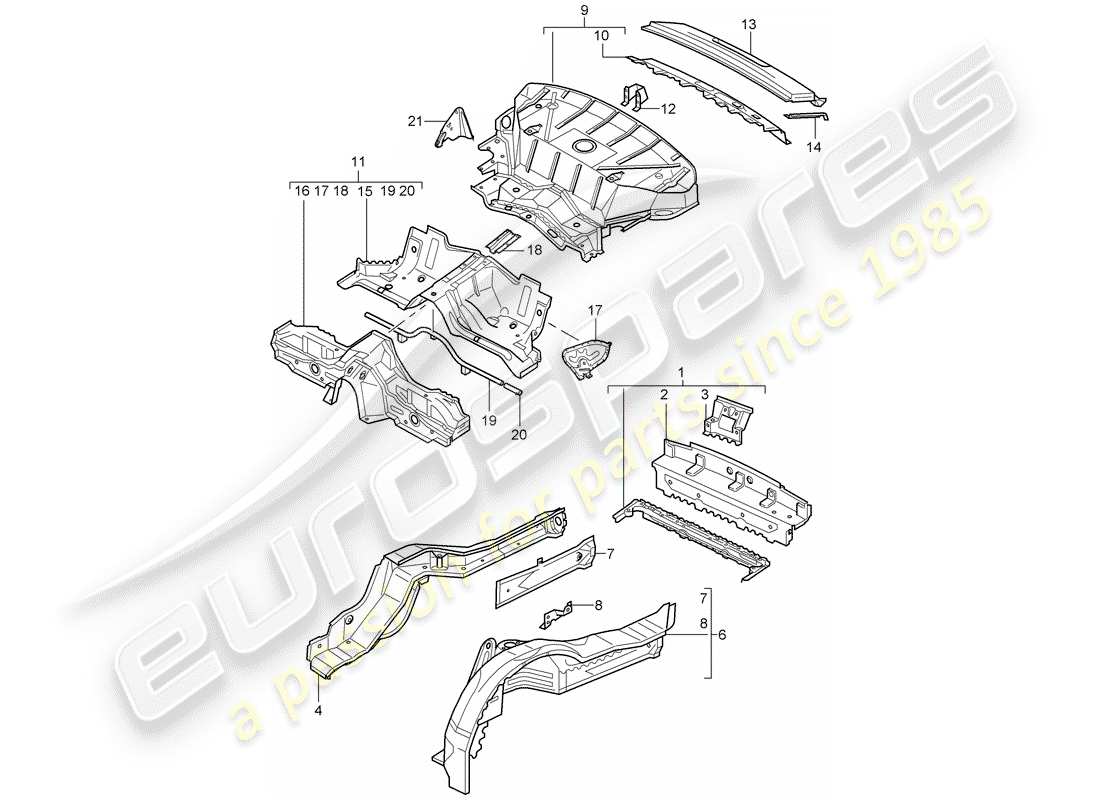 porsche 996 gt3 (2004) rear end part diagram