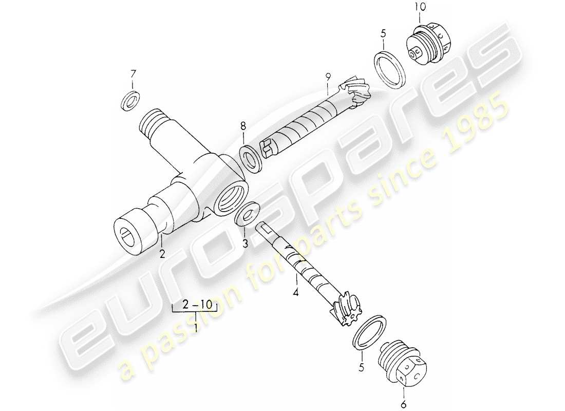 porsche 356b/356c (1960) driving mechanism - tachometer part diagram