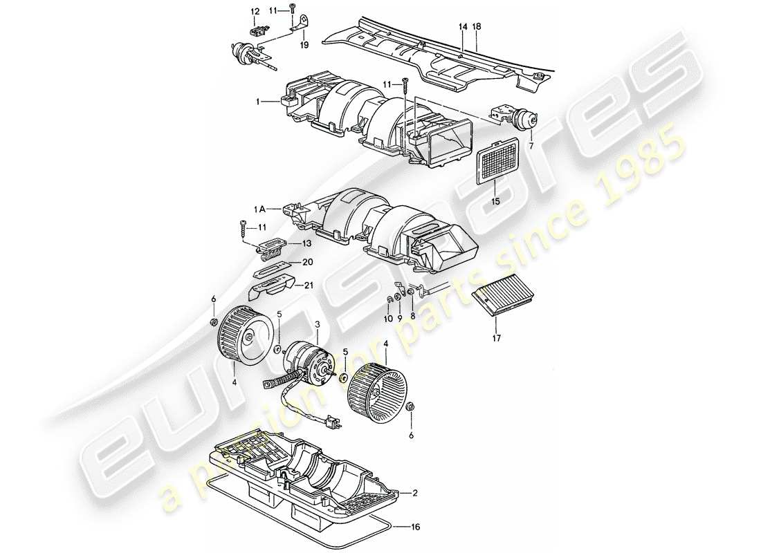 porsche 968 (1994) fan part diagram