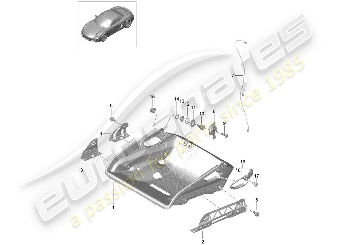 porsche boxster 981 (2015) seat parts diagram