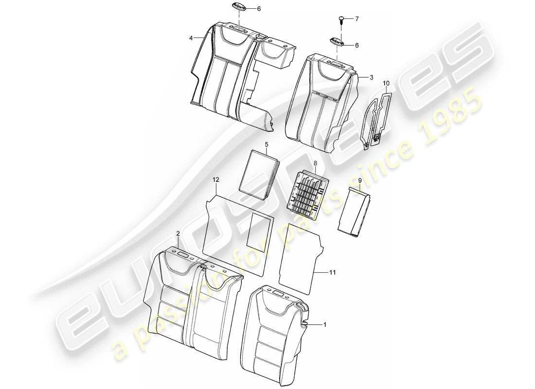 porsche cayenne (2009) foam part part diagram