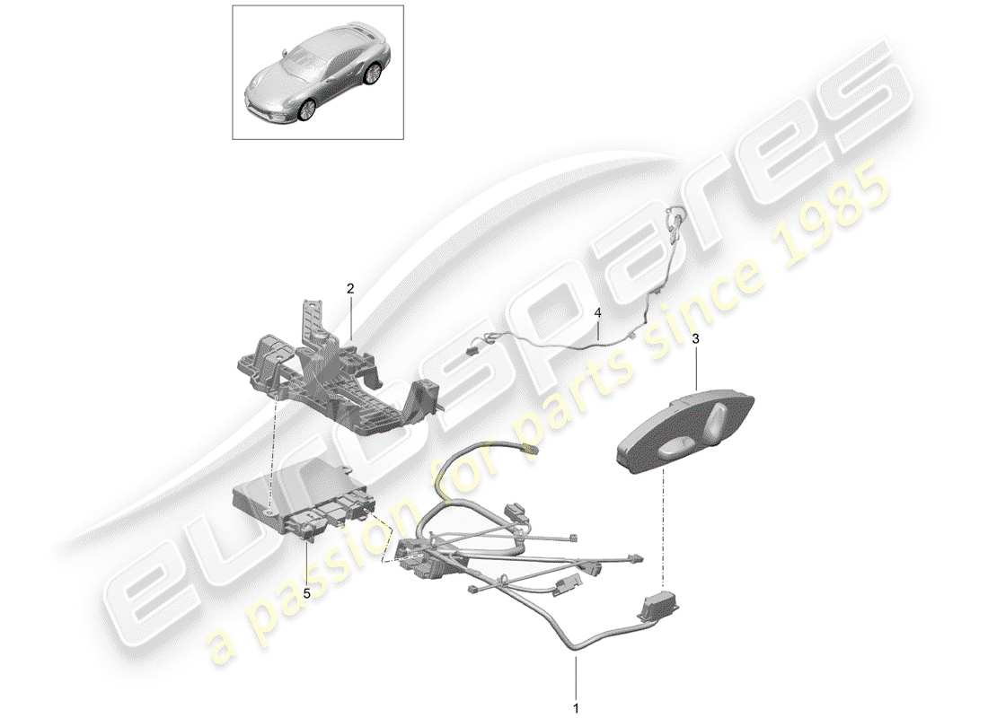 porsche 991 turbo (2017) wiring harnesses parts diagram