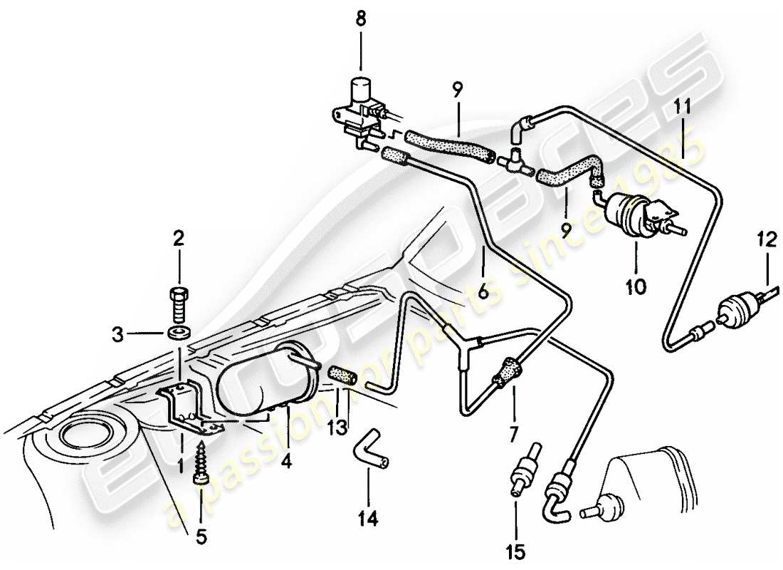 porsche 944 (1983) vacuum control parts diagram