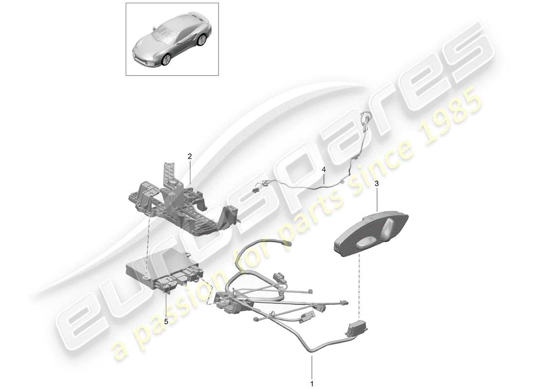 porsche 991 t/gt2rs wiring harnesses part diagram