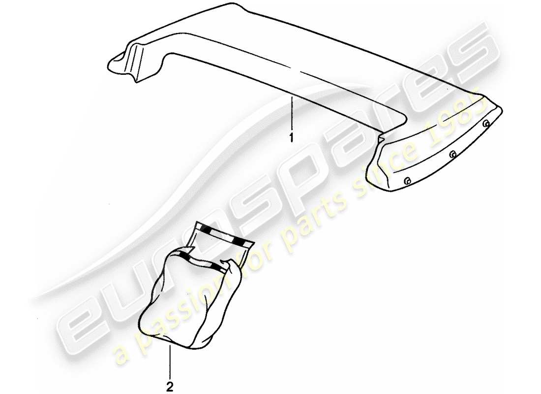 porsche 968 (1994) boot cover part diagram