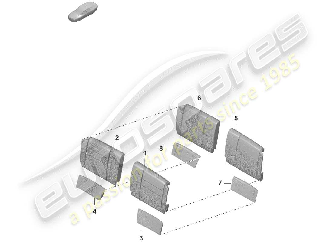 porsche 992 (2020) foam part part diagram