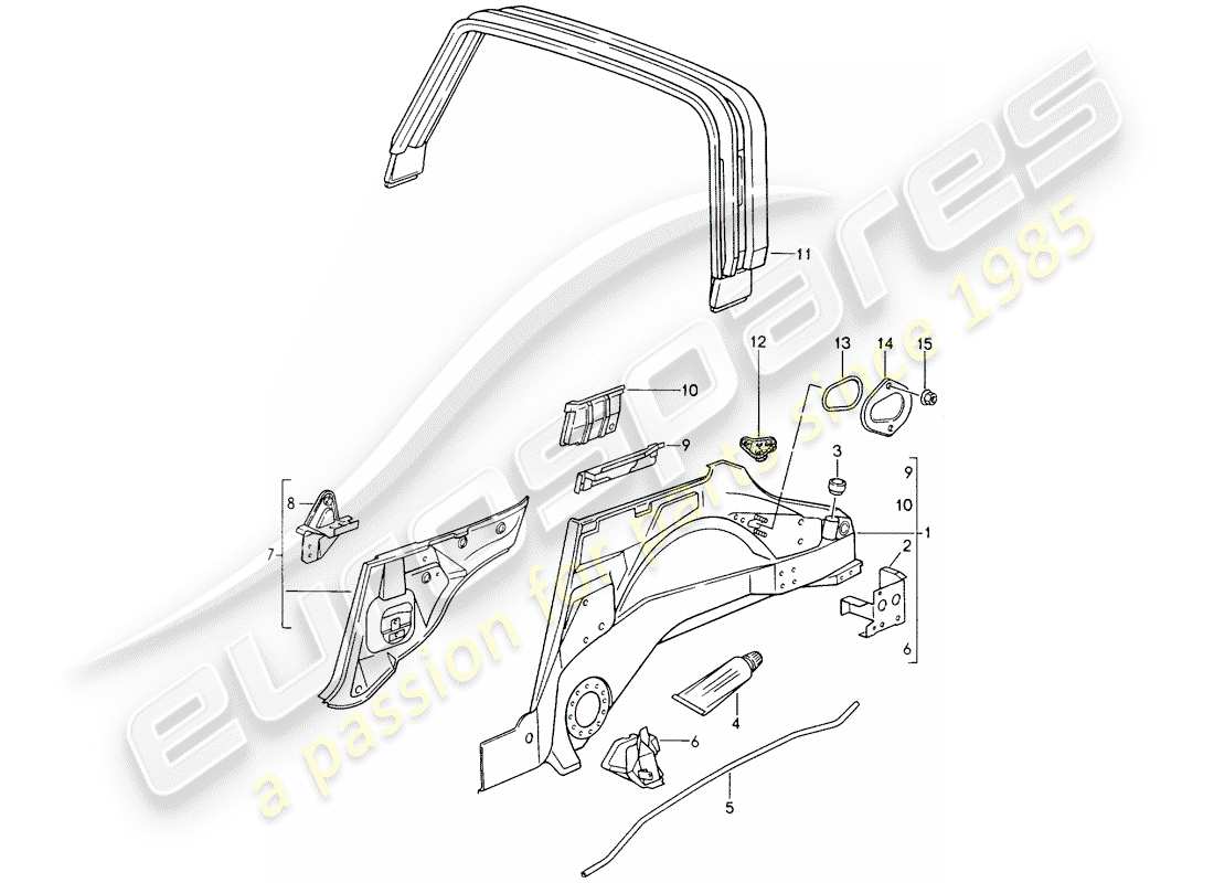 porsche 964 (1990) inner panel part diagram