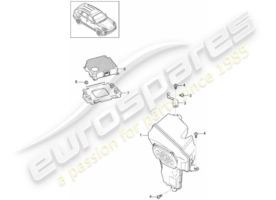 porsche cayenne e2 (2012) loudspeaker part diagram