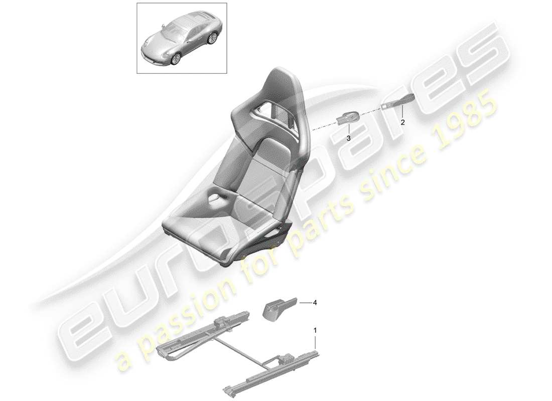 porsche 991 gen. 2 (2019) seat part diagram