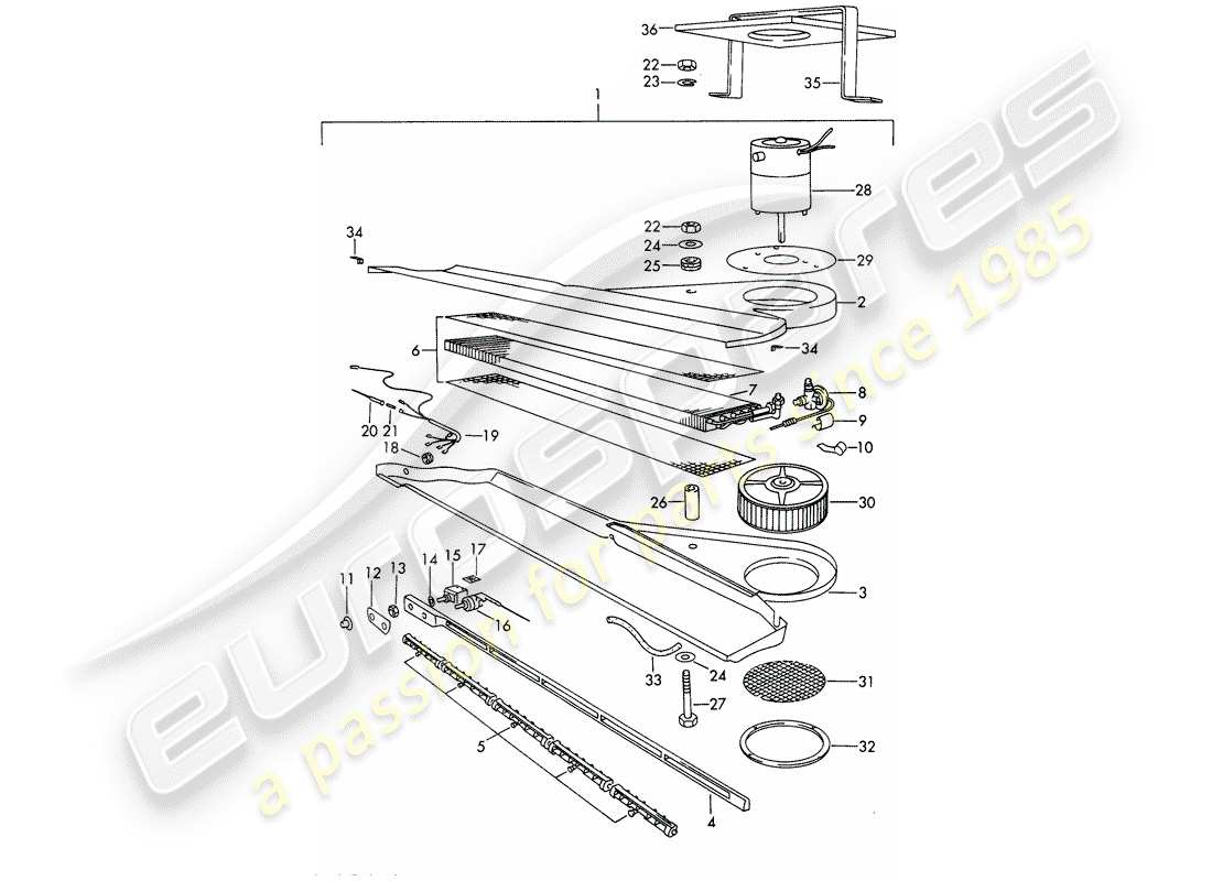 porsche 911/912 (1967) evaporator - air conditioner - d >> - mj 1968 part diagram