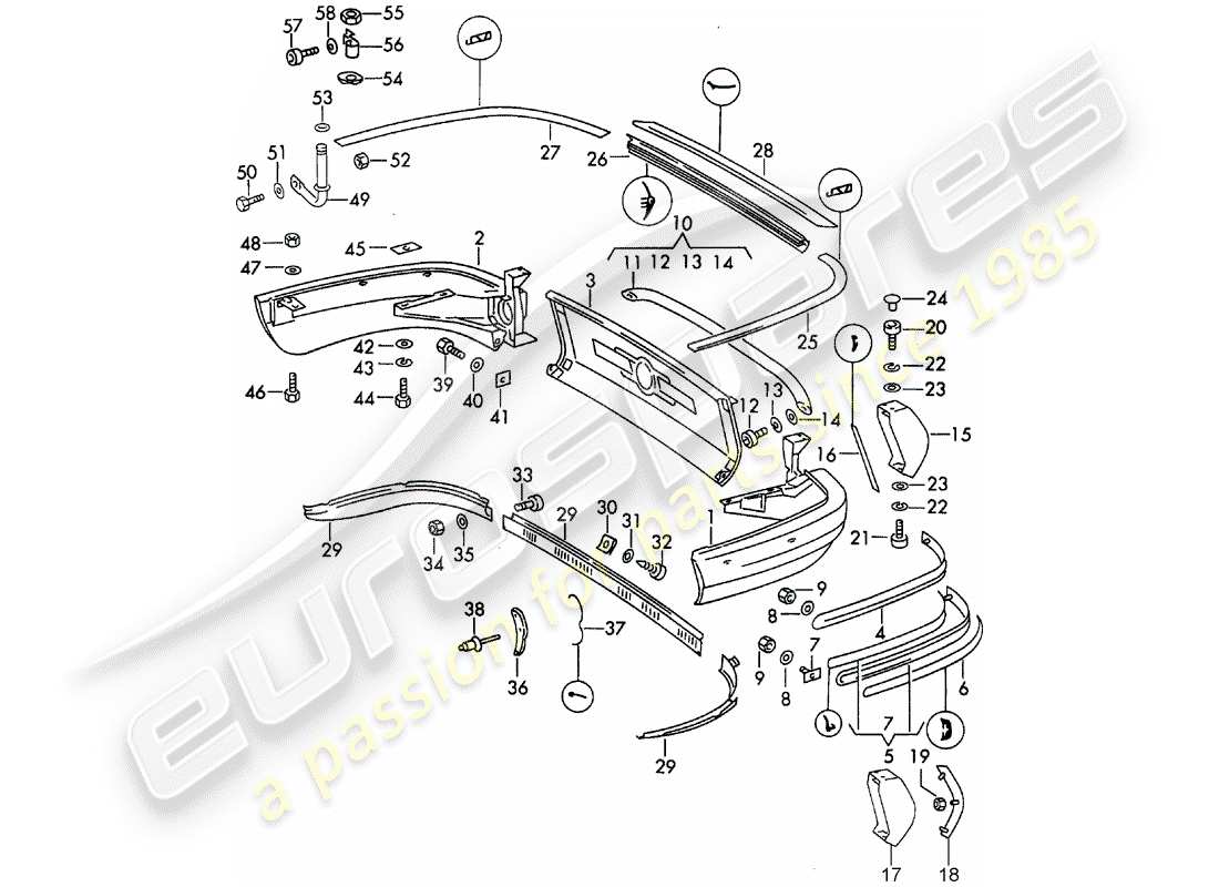 porsche 911/912 (1967) bumper - d - mj 1969>> part diagram