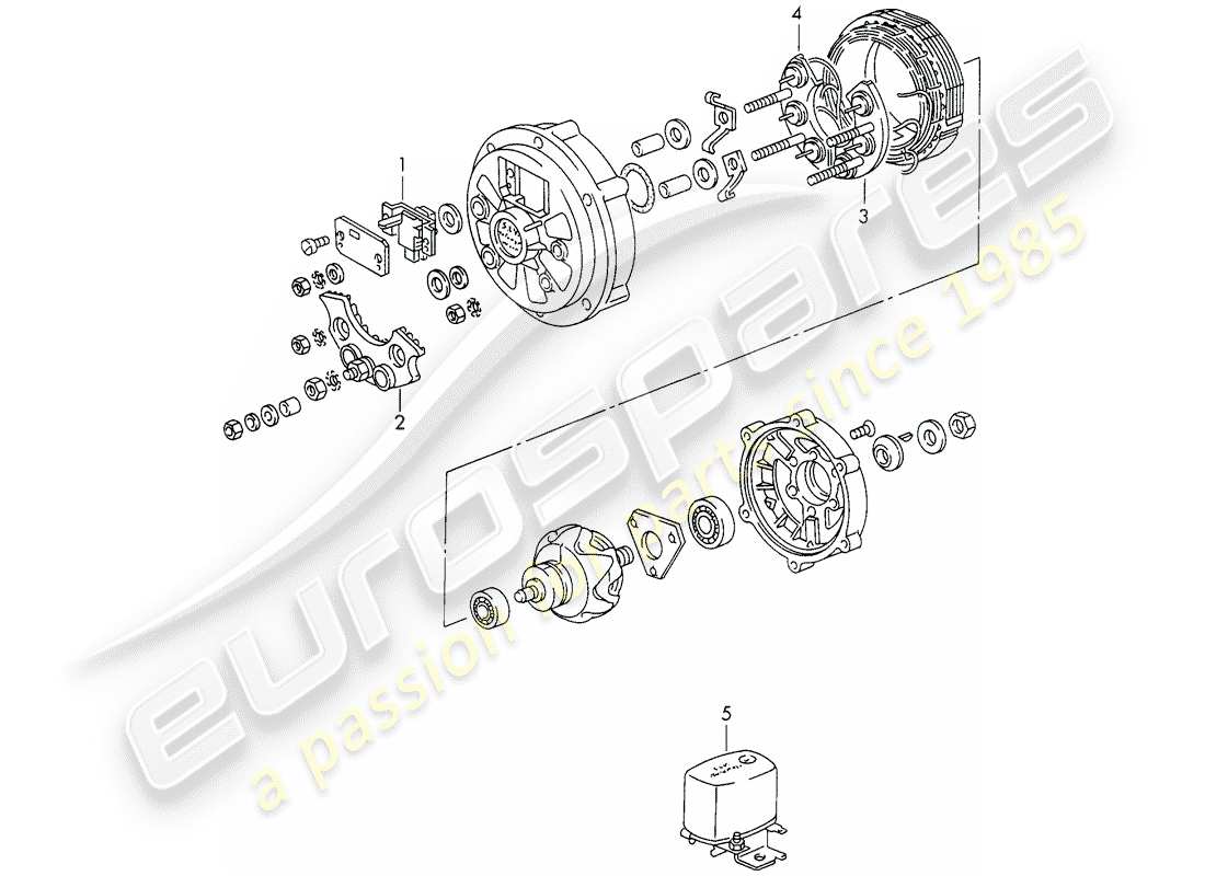 porsche 911/912 (1967) alternator - 770 w - d - mj 1969>> - mj 1969 part diagram