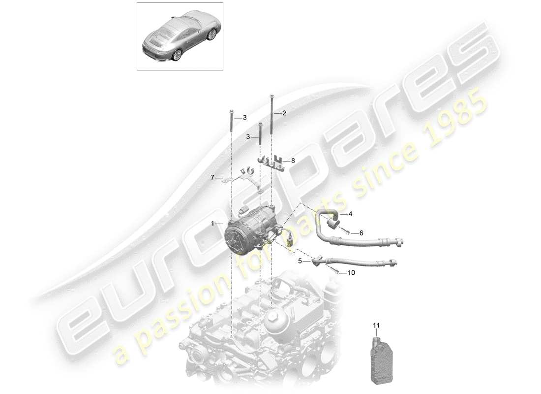 porsche 991 gen. 2 (2019) compressor part diagram