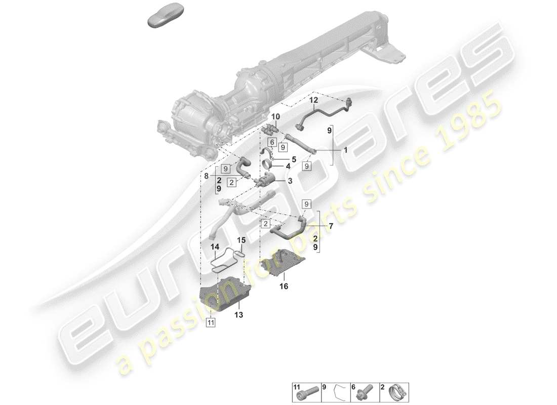 porsche 2019 front axle differential part diagram