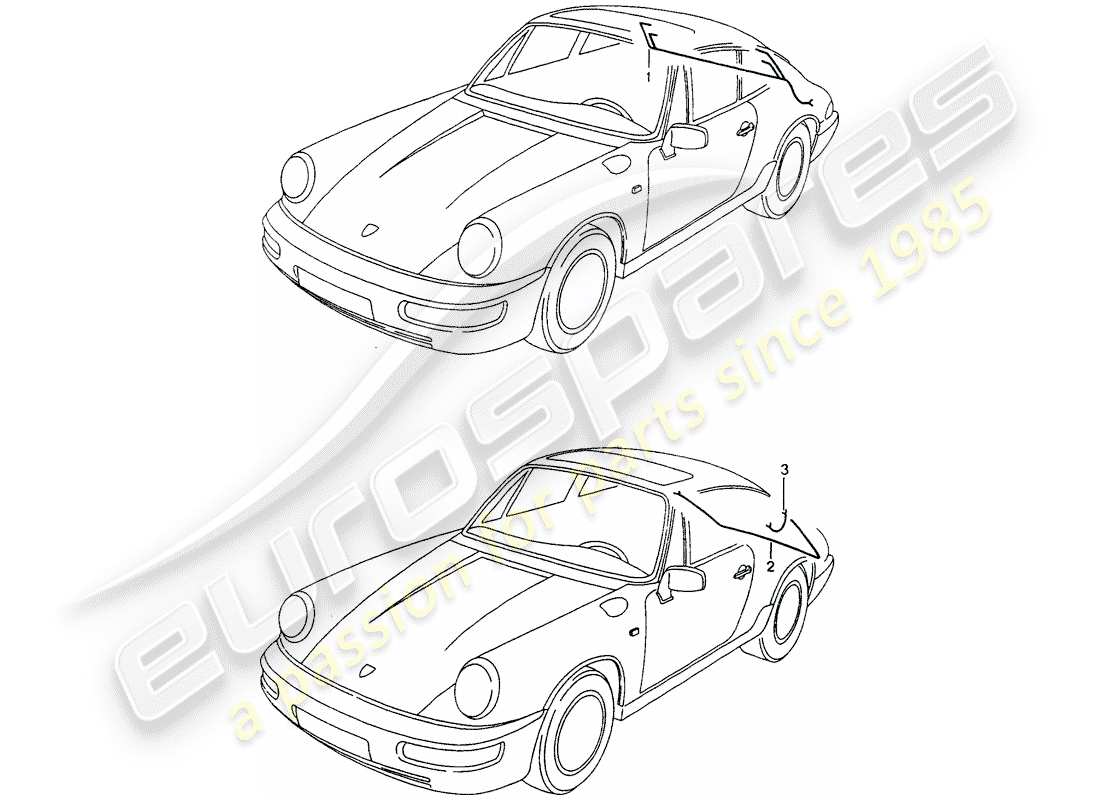 porsche 964 (1990) wiring harnesses - rear end part diagram